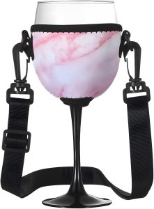 Wine Cup Holder Wine Glass Holder for the Neck, including Neck Strap (Lanyard), Christmas Birthday Wedding Party
