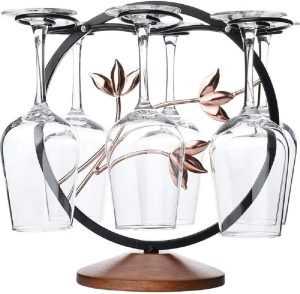 Wine Glass Rack Stand-alone Metal Drying Stand - Kitchen Bar Decoration Multi-function Display Storage Holder for Table Top