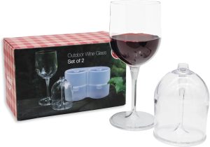 Winkee Original - 2-Pack To-Go Wine Glasses I Stylish Wine Cups for Travel I Approx. 11 oz I Festival Gear I Camping Gear with Handy Box