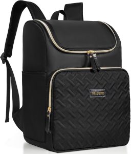 Women's Insulated Lunch Backpack for 15.6" Computer, Soft Backpack Coolers LeakProof Travel Cooler Bag Waterproof Lunch Picnic Beach Work Trip Thermal Bag Drink Beverage Beer (Charcoal Black)