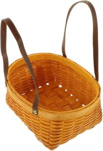 Woven Picnic Basket Handheld Grocery Storage Basket Lightweight and Compact for Outdoor Activities Home Decor and Snack Organization