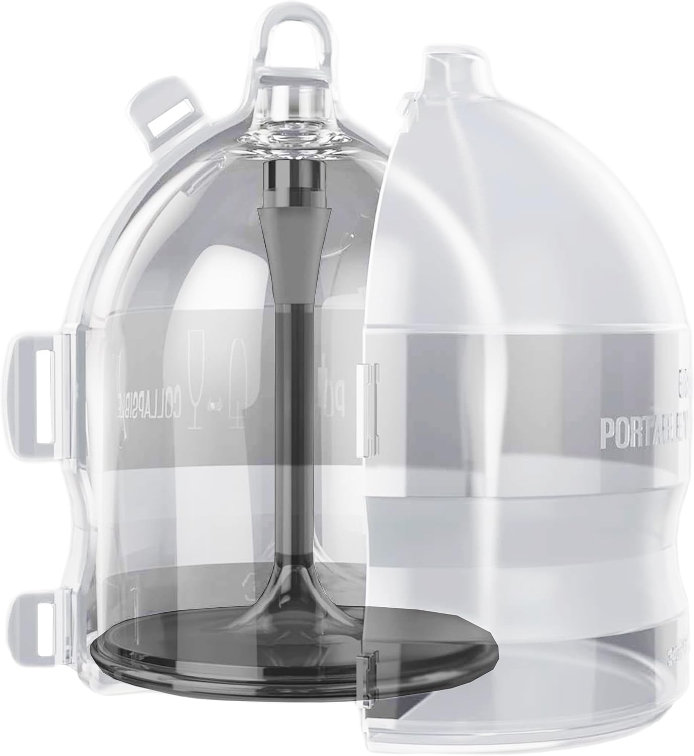 XPACK Unique Wine Glass in Special Case, Unbreakable, Compact Design, Durable to Carry Around, Outdoor, Travel, Camping, Great Gift (Black)