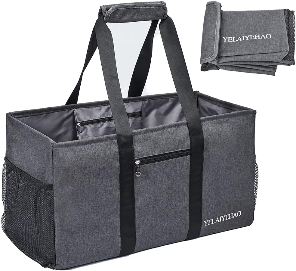 YELAIYEHAO Large Utility Tote Bag, Foldable Collapsible Tote for Storage Pool BeachShopping picnic laundry gym and Luggage