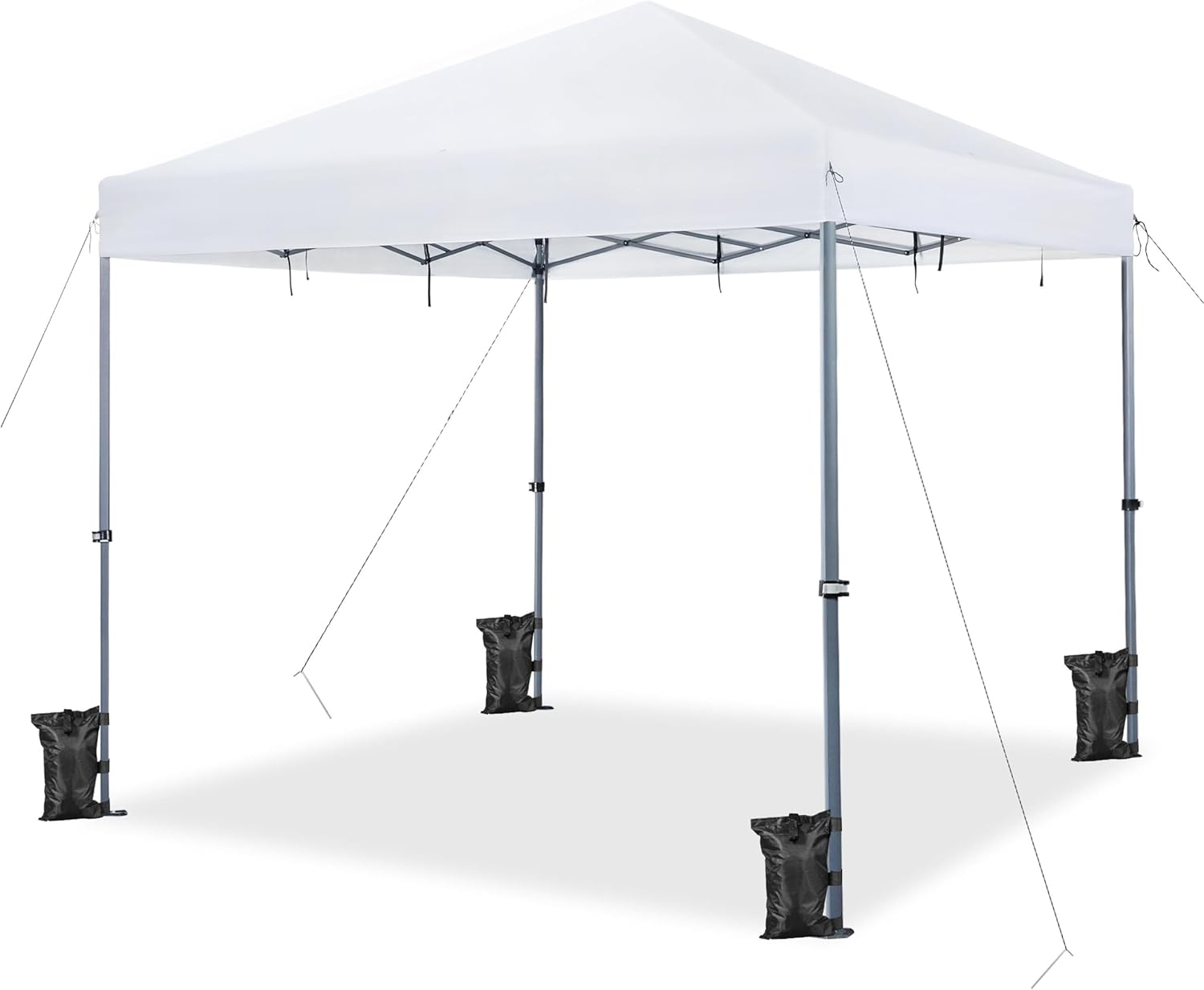 Yaheetech 12x12 Pop Up Canopy Easy Set-up Tent, Portable Outdoor Canopy Instant Tent, Commercial Gazebo with Wheeled Carry Bag & 4 Sandbags for Home, Party & Outdoor Activities, White