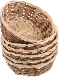 Yardwe 6pcs Woven Storage Baskets for Kitchen Counter Breathable Multi Functional Picnic Basket Lightweight Organizer for Fruits Vegetables Household Items