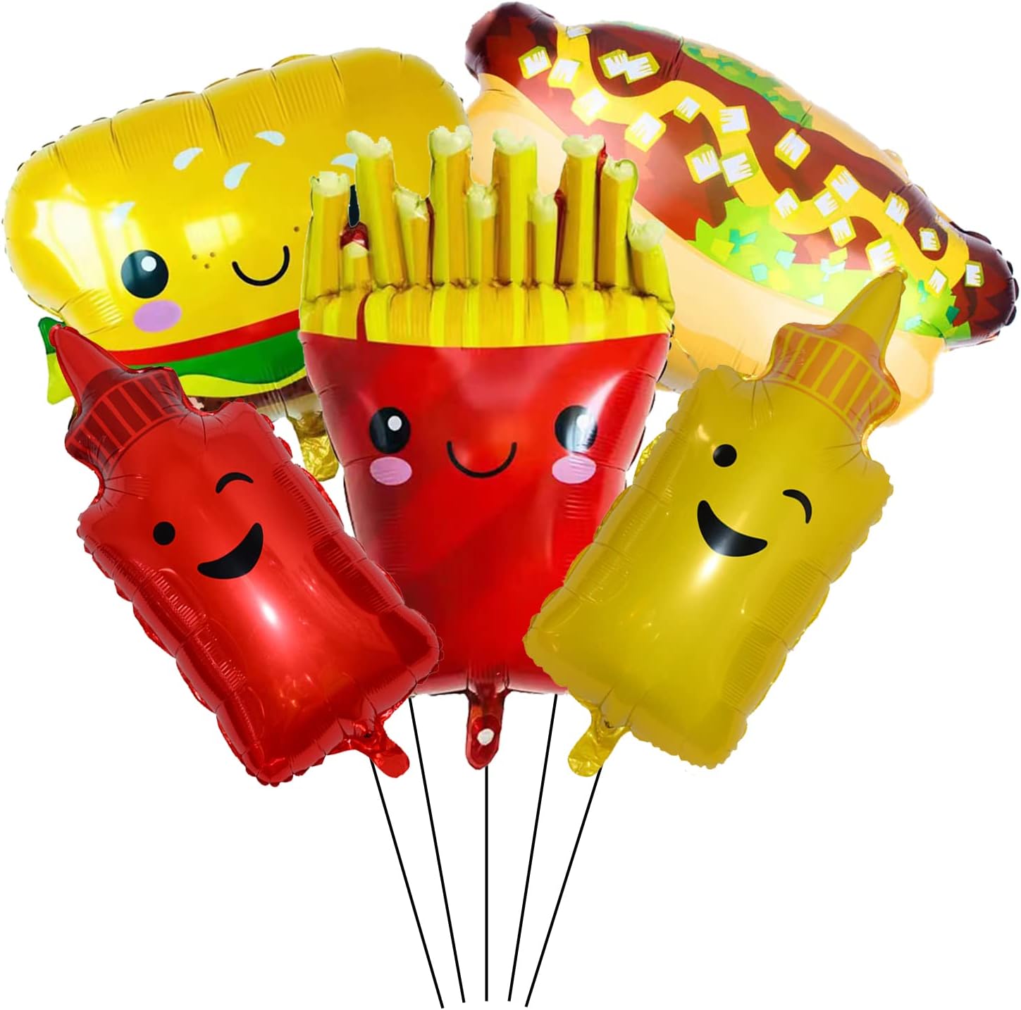 chil 5PCS BBQ Party Balloons Pig Shaped Foil Balloons Ketchup Bottle Balloon Mustard Beer Mug for Birthday Baby Shower Wedding Summer Decorations Supplies