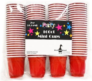 100pc Red Cup Mini Party Shot Glasses Set (2-Ounce) Great for Parties, Picnics, Tailgates, BBQ's, and Super Bowl Parties!