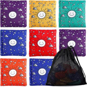 16 Pack Bean Bags for Kids,2.75" x 2.75" Mini Bean Bags for Tossing,Colorful Cornhole Bags Bulk for Tossing Game,Indoor Outdoor Backyard Activities(6 Colors)