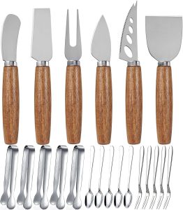 Charcuterie Board Accessories Spreader Knife Set Cheese Butter with Wooden Handles Mini Serving Tongs Spoons Forks Toothpick Flags for party Wedding Christmas (ABX-2)