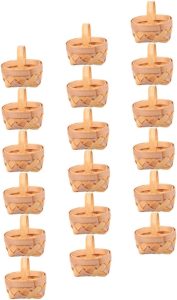 Garneck 18pcs Handmade Mini Woven Baskets Small Rattan Candy Storage Decorative Basket Set