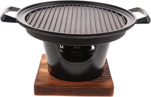 Joebo 1 Set Mini Rotisserie Indoor Charcoal Grill Indoor Outdoor Grill Portable Charcoal Grill Outdoor Grill Pan Roaster Portable Grill Outdoor Cooking Accessories Grilling Accessories, Black
