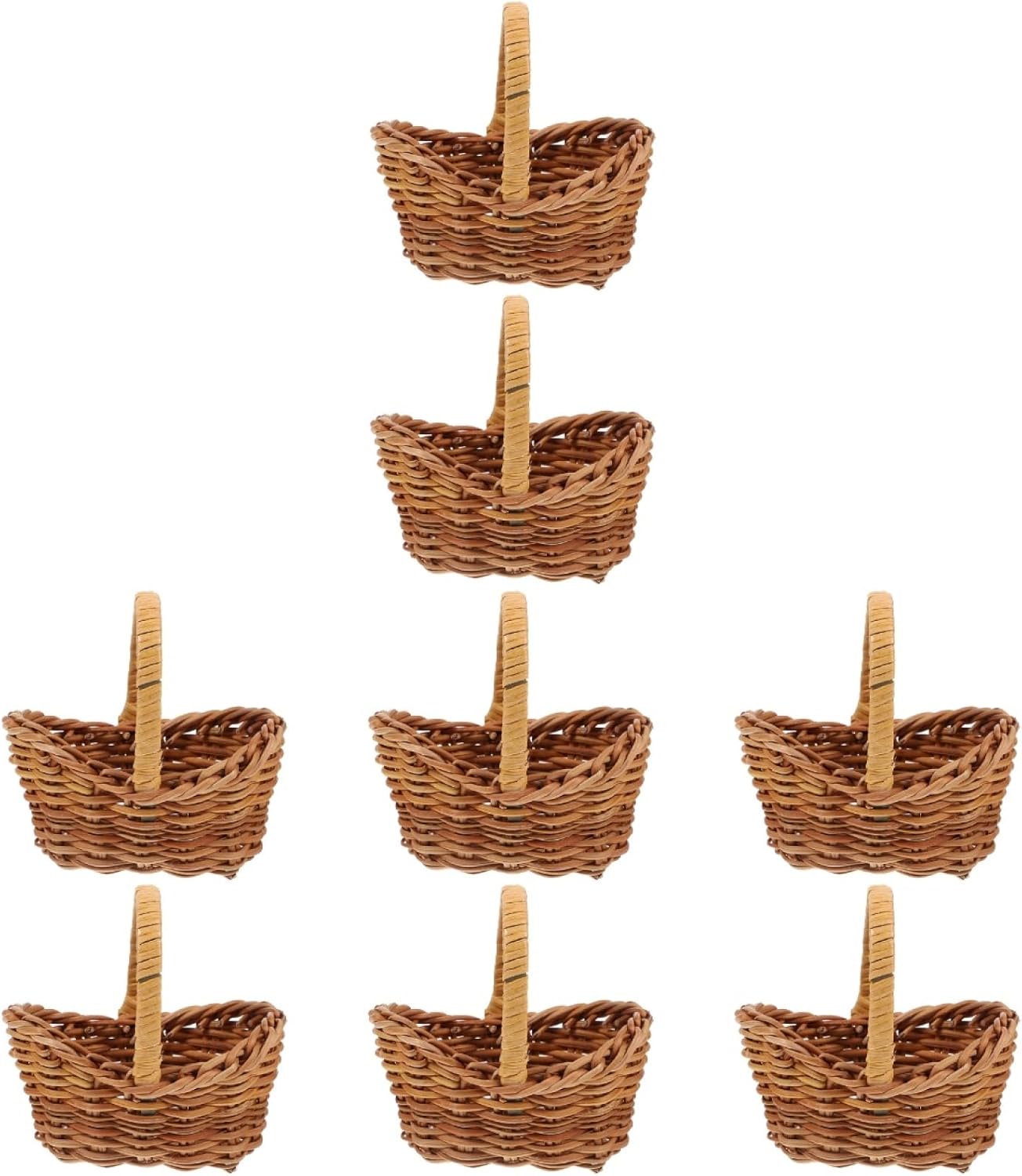 PRETYZOOM 8 Pcs Mini Basket Decoration - Mini Woven Rattan Basket Set, As Shown x4pcs