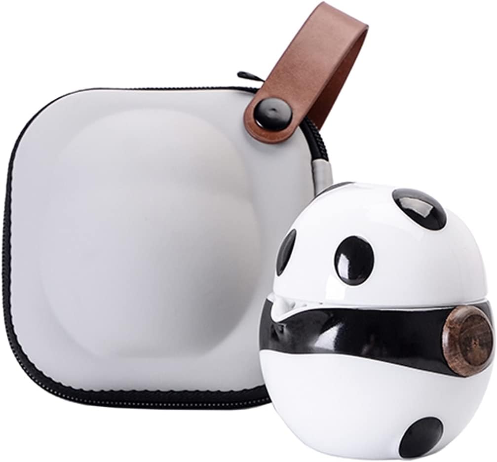 Sizikato Tea for One Teapot and Cup Set, Cute Panda Mini Portable Tea Set for Office, Outdoor, Picnic, Travel.