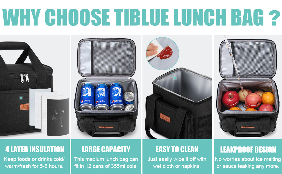 Tiblue lunch bag