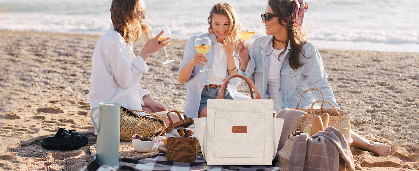lunch tote Bag box Women Insulated Reusable Large Spacious travel Work Picnic Beach Outdoor Camping