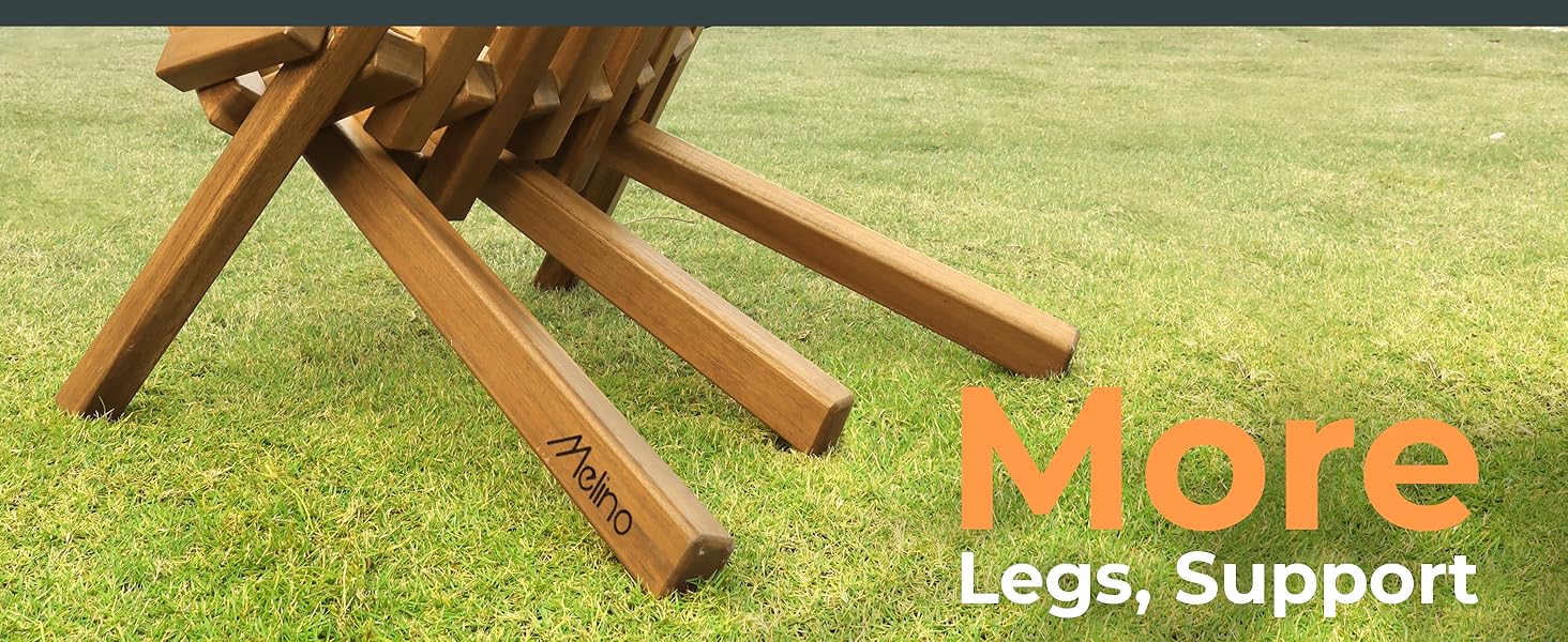 Melino FSC Certified Acacia Solid Wooden Folding Patio Lounge Chair 5 Legs Outdoor Furniture