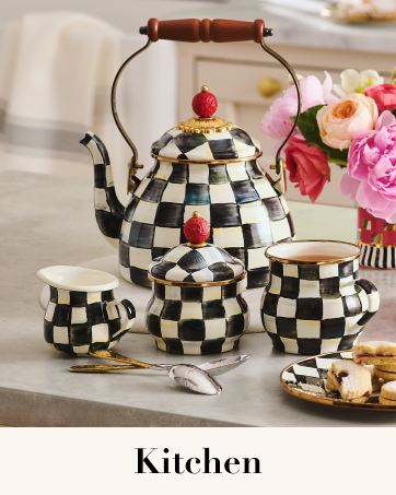 Kitchen Decor, Courtly Check, Tea Kettle, Coffee, Tea, Creamer, Sugar