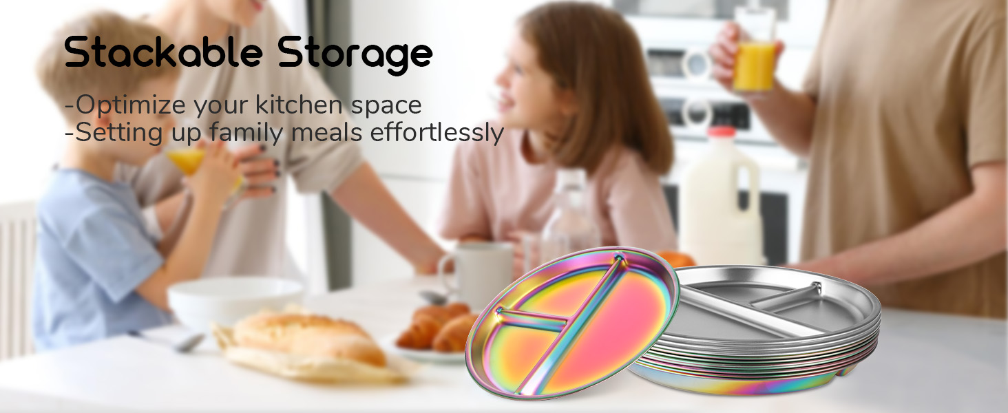 stainless steel kids plates