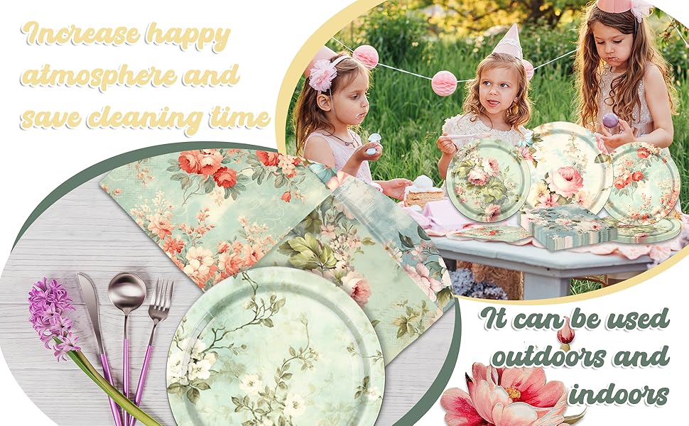 Vintage Floral Paper Plates