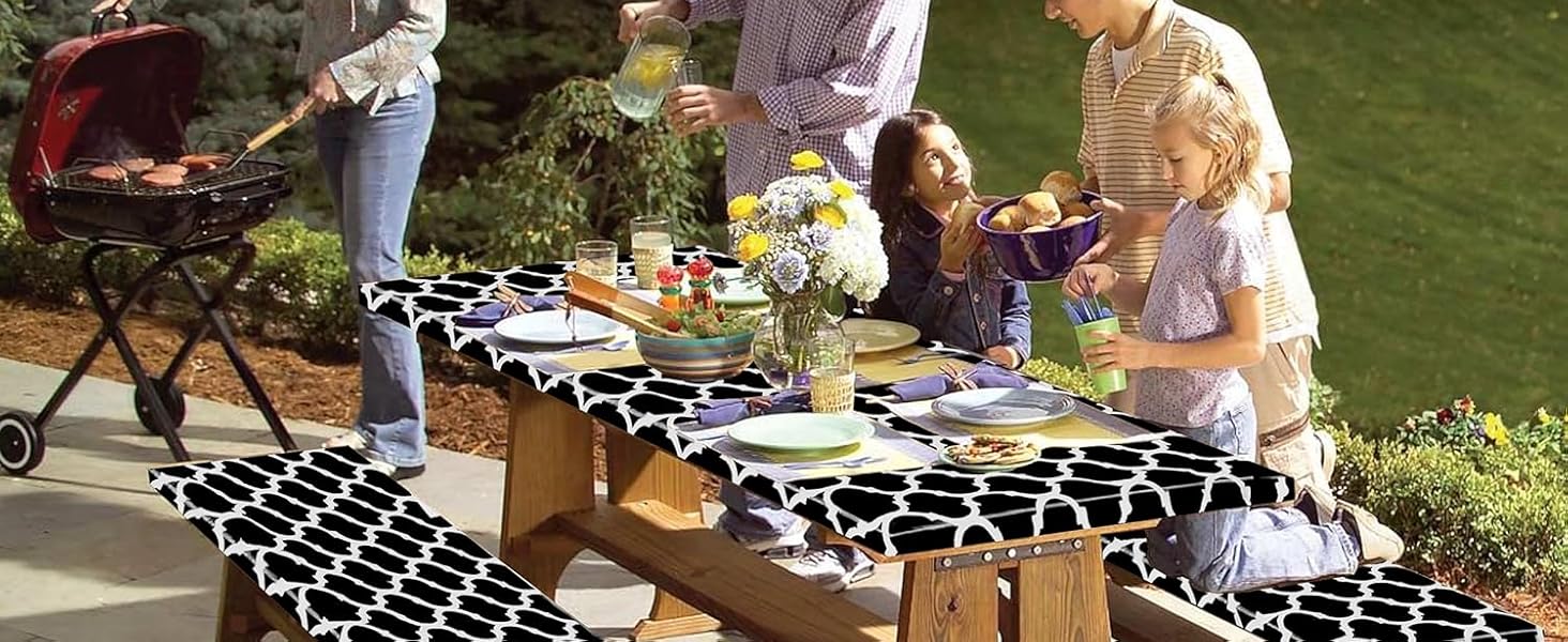 Moroccan Design picnic table cover picnic table covers with elastic