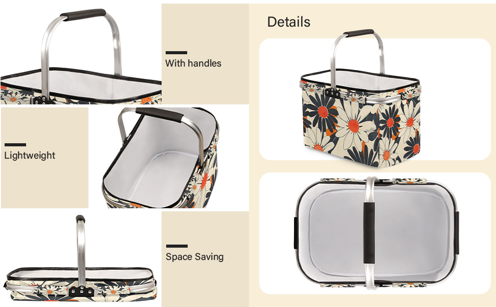 Collapsible Picnic Basket with Handle
