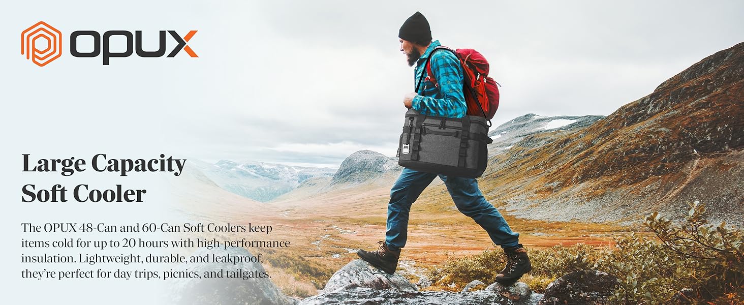 OPUX Cooler Bag Insulated Collapsible Soft Sided Portable Leakproof for Beach Camping Travel Picnic