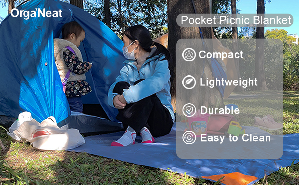 tent camping blanket outside the door