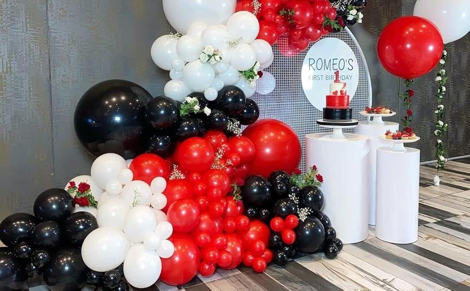 Red and White Balloons