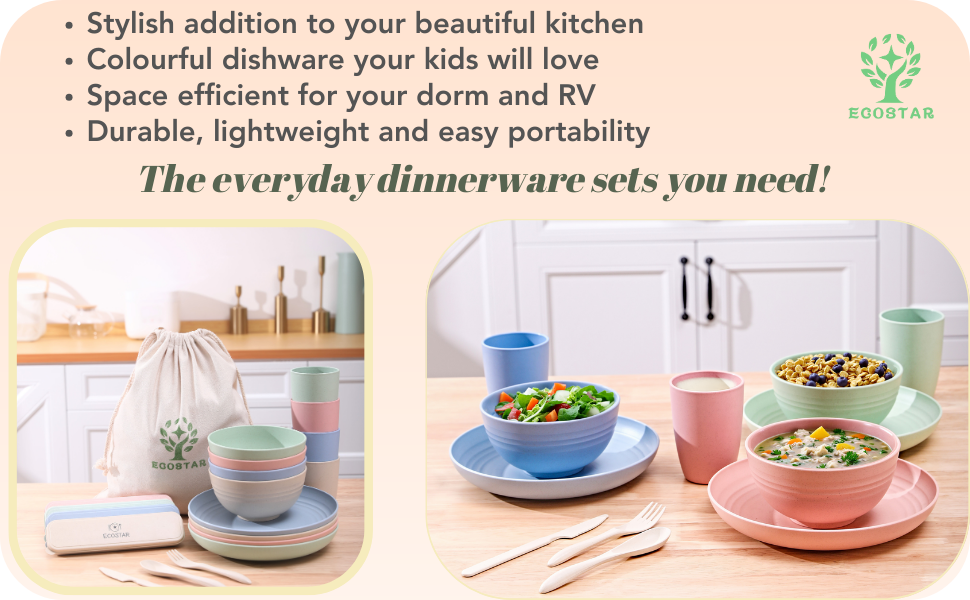 childproof kids plates and bowl set