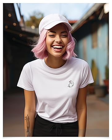 Dalix Brand Story Heartly Ghost Shirt Cap White