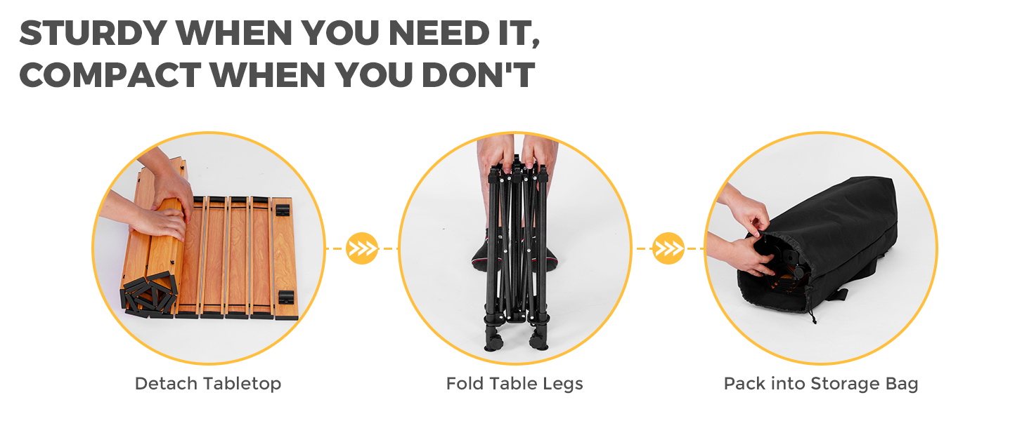 roll up camping table