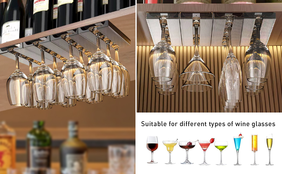 wine glass holder under cabinet