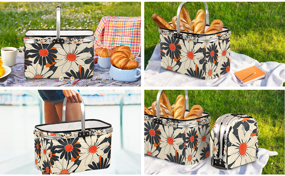 Collapsible Picnic Basket with Handle