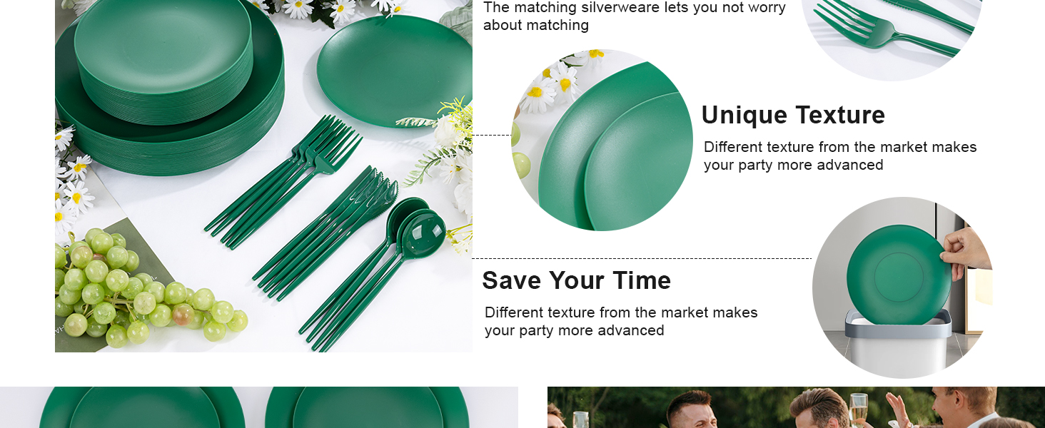 green dinner plates