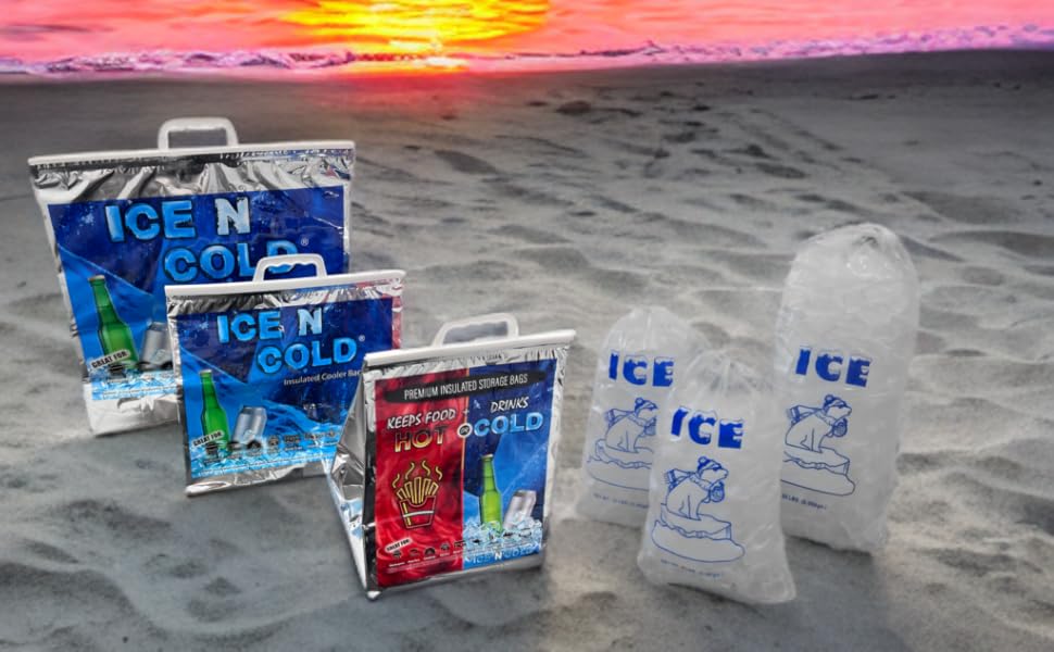 Insulated Cooler Bags and Drawstring Ice Bags