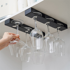 wine glass holder under cabinet