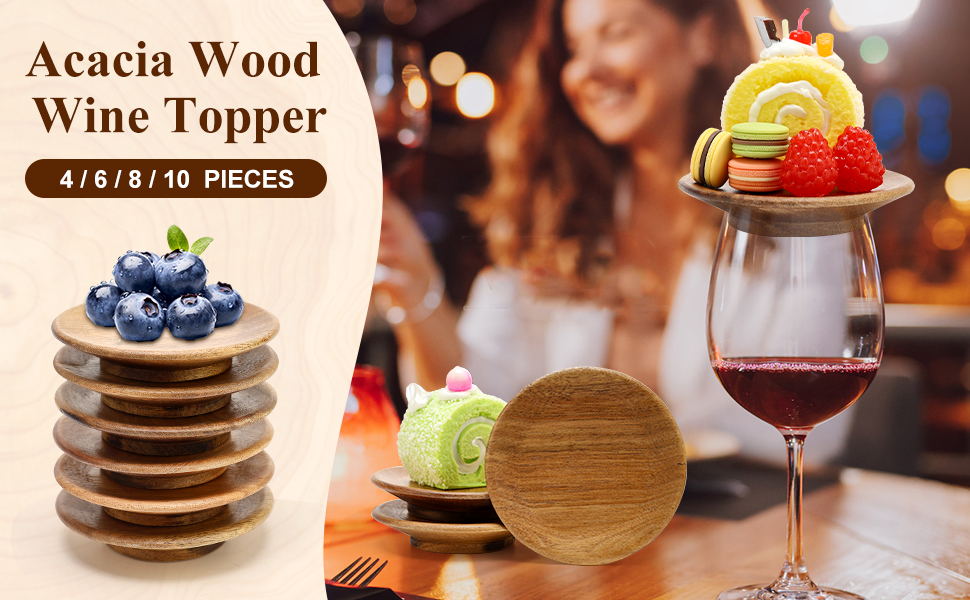 acacia wood wine topper