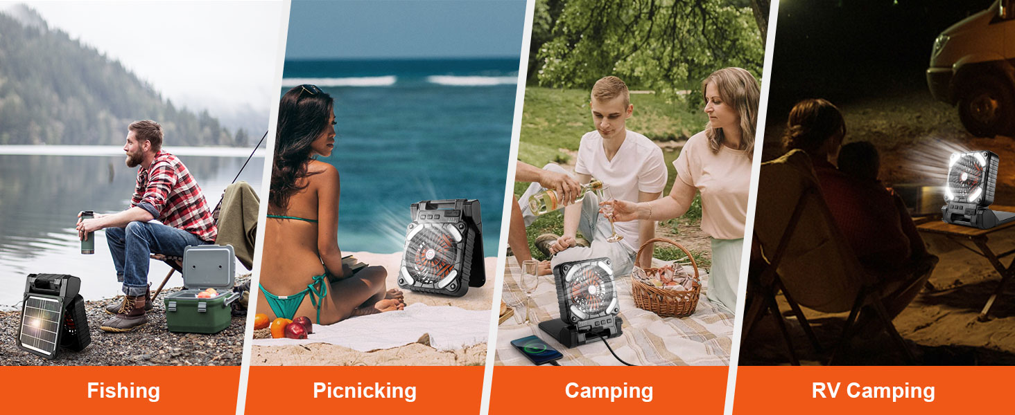  Protable Solar Camping Fan