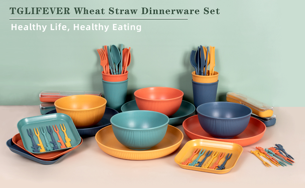 wheat straw dinnerware sets