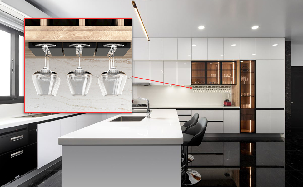 wall mounted wine glass rack