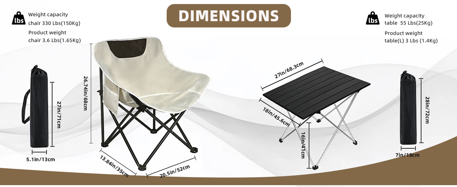 portable camping chair set