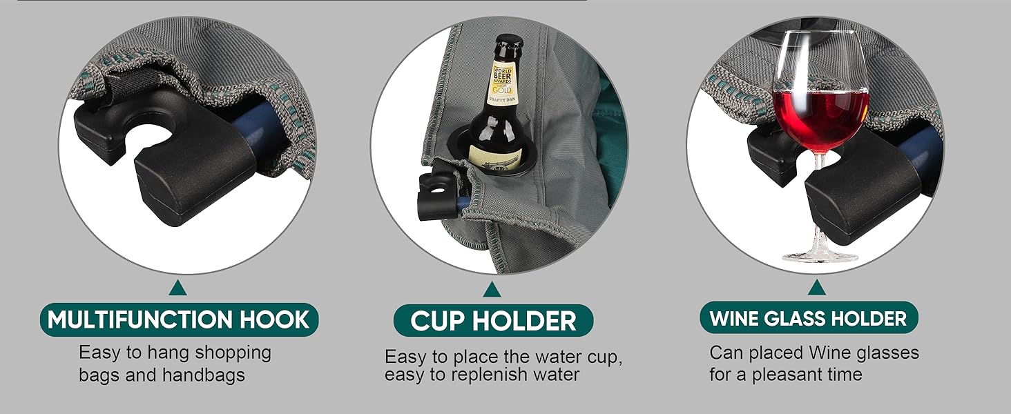Heavy-Duty Lounge Chair w/Cup Wine Glass Holder
