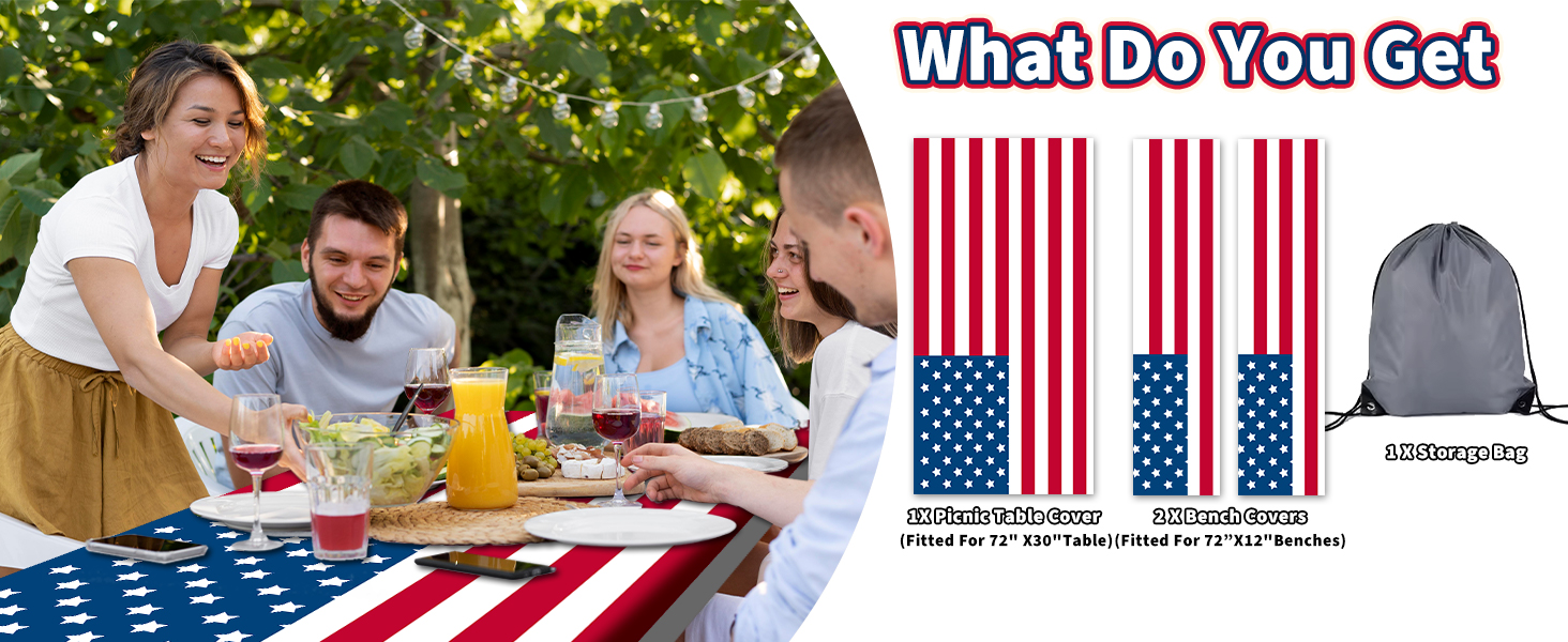American Flag Picnic Table Cover