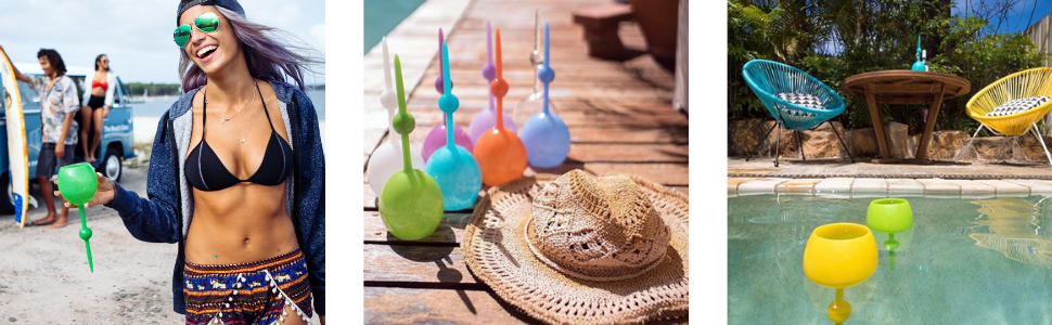 floating cup winesulator with the hook orange wine glasses that float