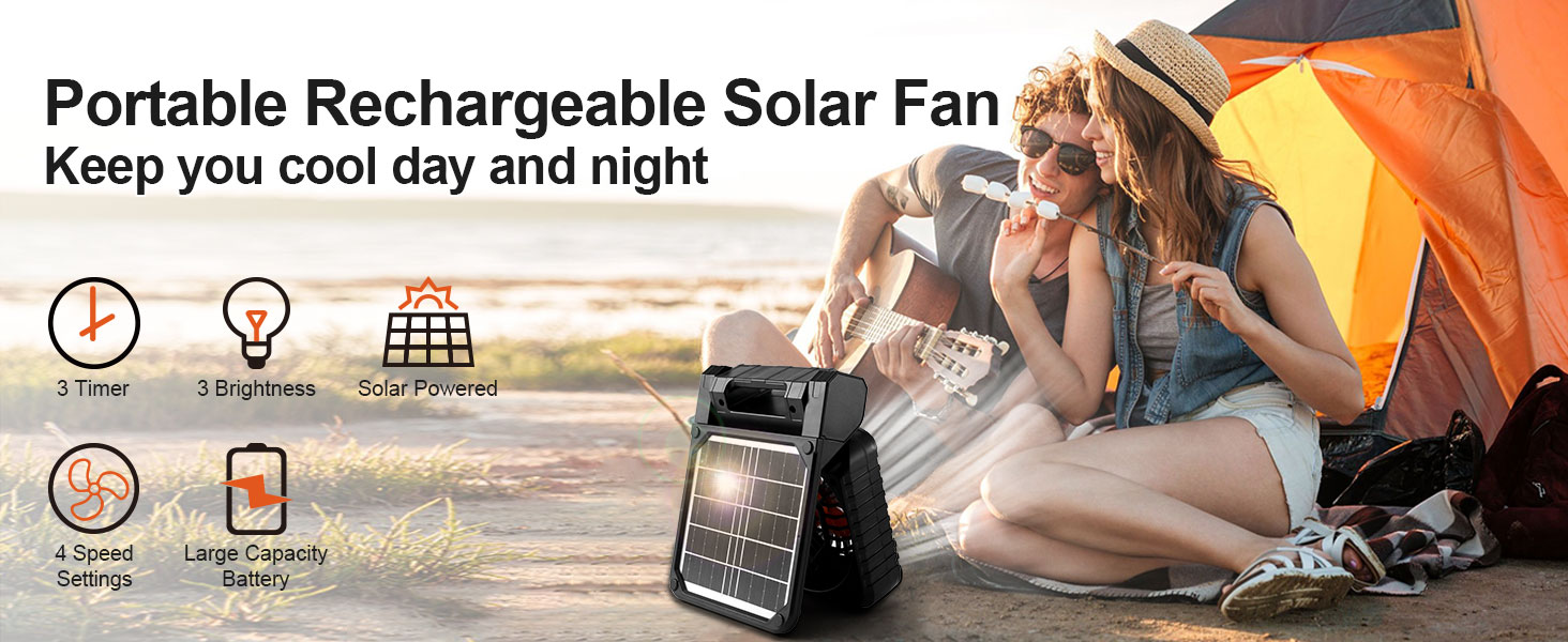  Protable Solar Camping Fan