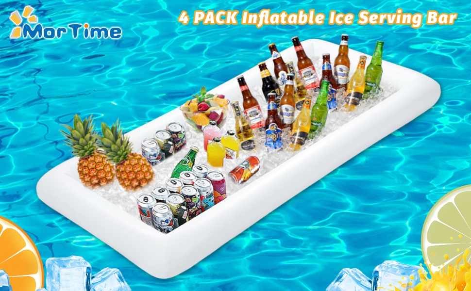 MorTime 4 PACK Inflatable Ice Serving Bar