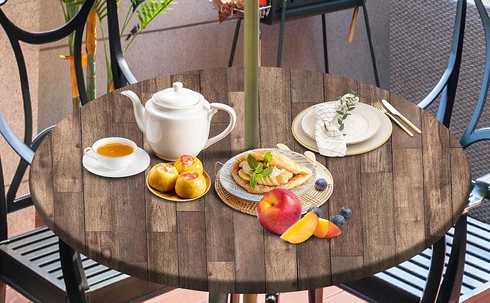 Outdoor Tablecloth with Umbrella Hole