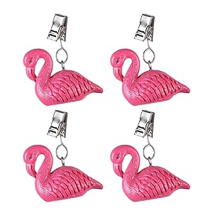Set of 4 Flamingo Shaped Table Cover Tablecloth Weights Clips