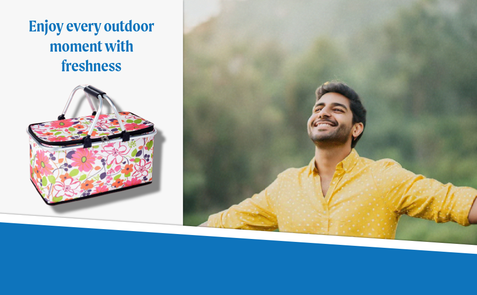 The Lakeside Collection Insulated Picnic Baskets - Floral - Image 1