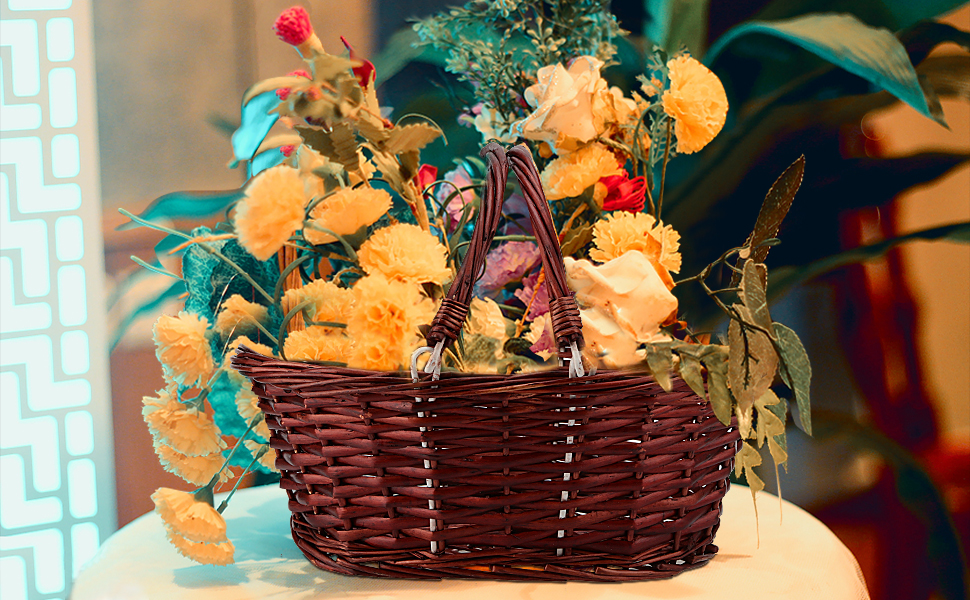 Willow Woven Basket with Handle